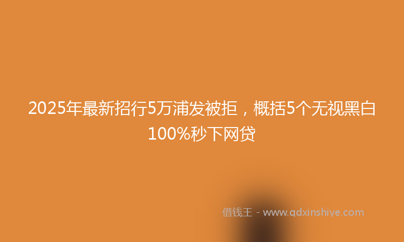2025年最新招行5万浦发被拒，概括5个无视黑白100%秒下网贷