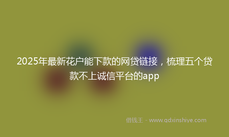 2025年最新花户能下款的网贷链接，梳理五个贷款不上诚信平台的app