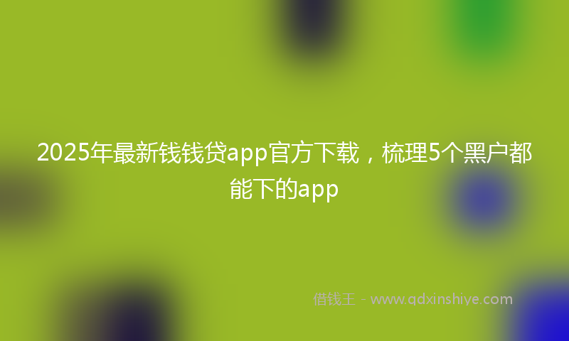 2025年最新钱钱贷app官方下载，梳理5个黑户都能下的app