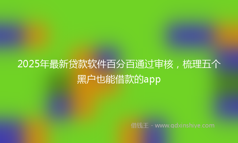 2025年最新贷款软件百分百通过审核，梳理五个黑户也能借款的app