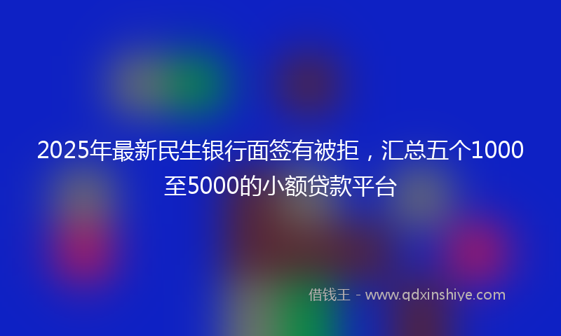 2025年最新民生银行面签有被拒，汇总五个1000至5000的小额贷款平台