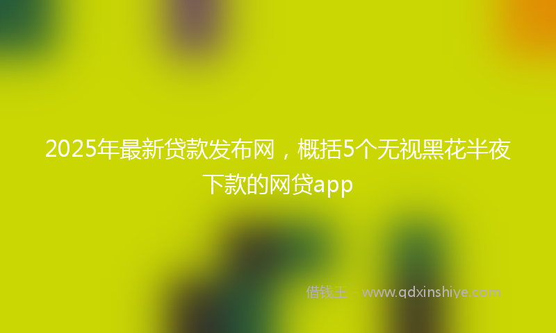 2025年最新贷款发布网，概括5个无视黑花半夜下款的网贷app