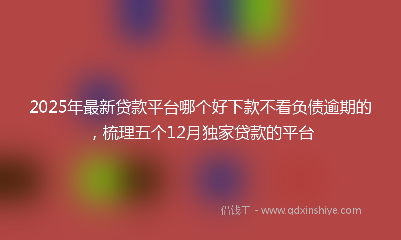 2025年最新贷款平台哪个好下款不看负债逾期的，梳理五个12月独家贷款的平台