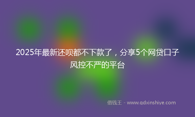 2025年最新还呗都不下款了，分享5个网贷口子风控不严的平台