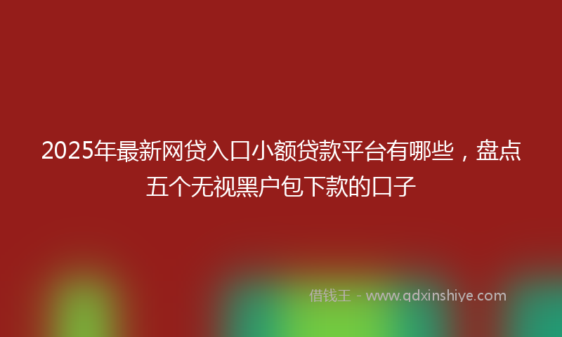 2025年最新网贷入口小额贷款平台有哪些，盘点五个无视黑户包下款的口子