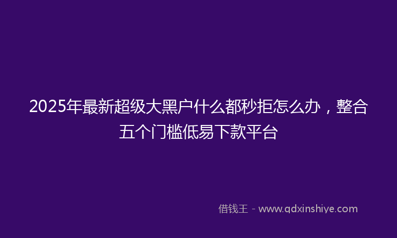 2025年最新超级大黑户什么都秒拒怎么办，整合五个门槛低易下款平台