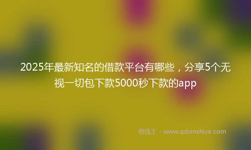 2025年最新知名的借款平台有哪些，分享5个无视一切包下款5000秒下款的app