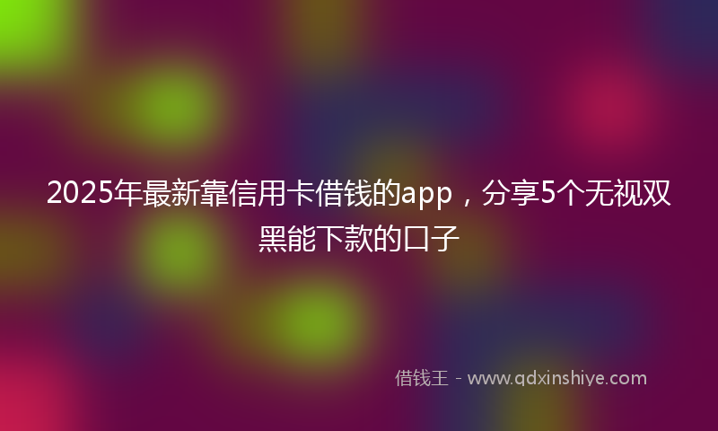 2025年最新靠信用卡借钱的app，分享5个无视双黑能下款的口子
