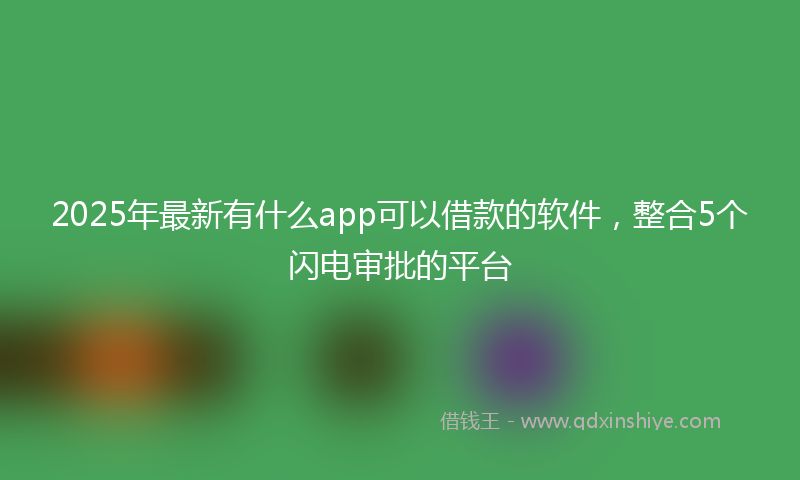 2025年最新有什么app可以借款的软件，整合5个闪电审批的平台