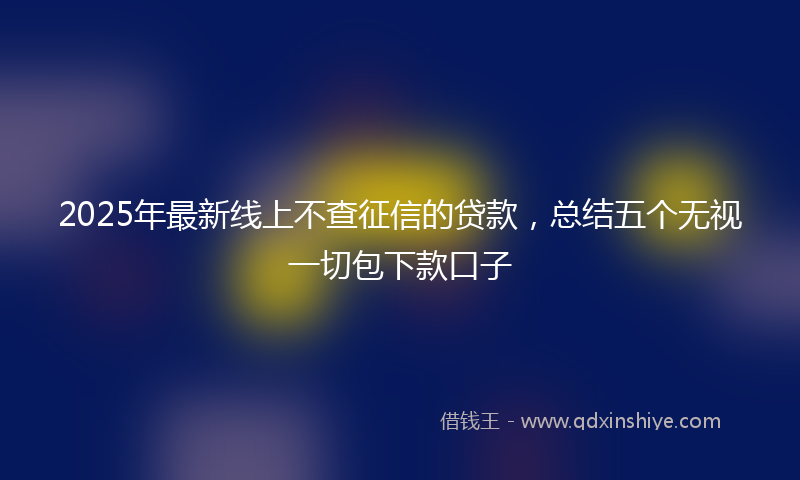 2025年最新线上不查征信的贷款，总结五个无视一切包下款口子