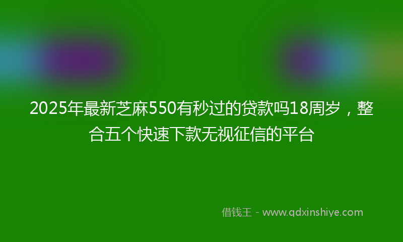 2025年最新芝麻550有秒过的贷款吗18周岁，整合五个快速下款无视征信的平台