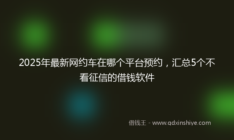 2025年最新网约车在哪个平台预约，汇总5个不看征信的借钱软件