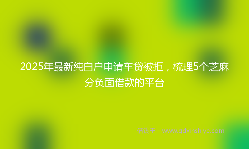 2025年最新纯白户申请车贷被拒，梳理5个芝麻分负面借款的平台