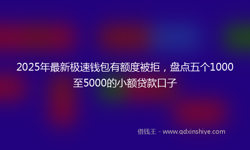 2025年最新极速钱包有额度被拒，盘点五个1000至5000的小额贷款口子