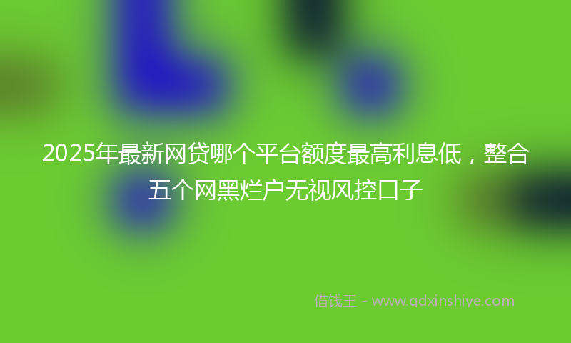 2025年最新网贷哪个平台额度最高利息低，整合五个网黑烂户无视风控口子
