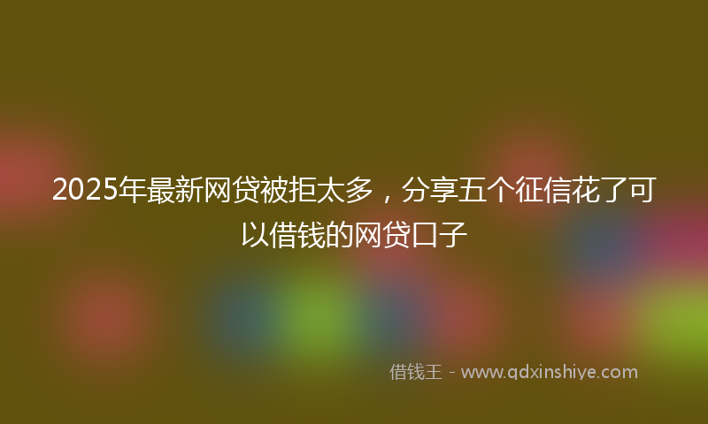 2025年最新网贷被拒太多，分享五个征信花了可以借钱的网贷口子