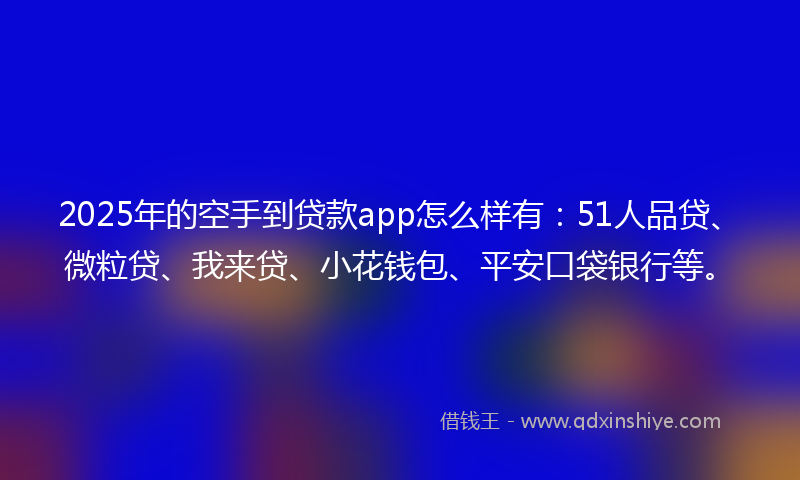2025年的空手到贷款app怎么样有：51人品贷、微粒贷、我来贷、小花钱包、平安口袋银行等。