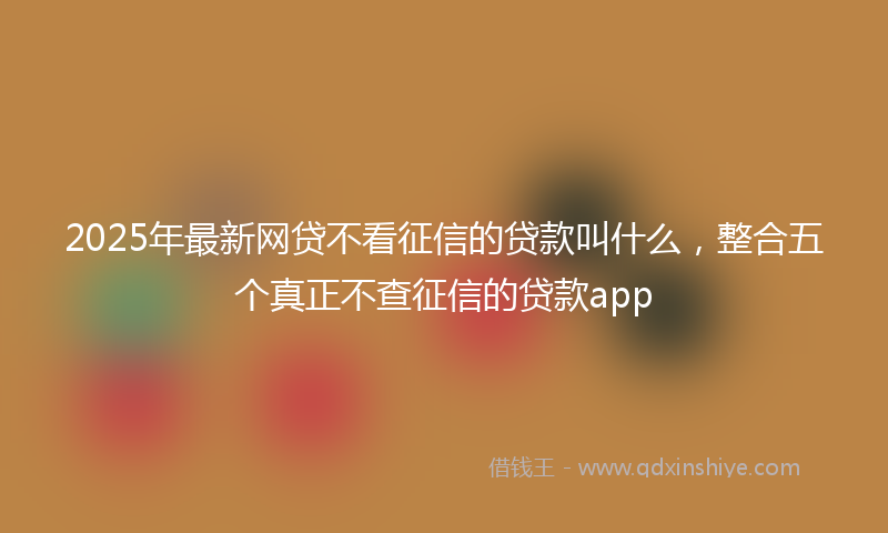 2025年最新网贷不看征信的贷款叫什么，整合五个真正不查征信的贷款app