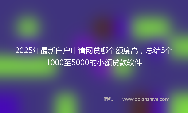 2025年最新白户申请网贷哪个额度高，总结5个1000至5000的小额贷款软件