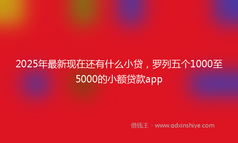 2025年最新现在还有什么小贷，罗列五个1000至5000的小额贷款app