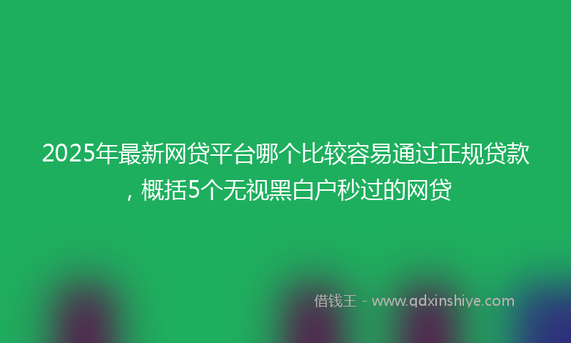 2025年最新网贷平台哪个比较容易通过正规贷款，概括5个无视黑白户秒过的网贷