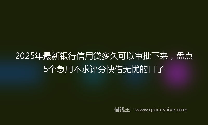 2025年最新银行信用贷多久可以审批下来，盘点5个急用不求评分快借无忧的口子
