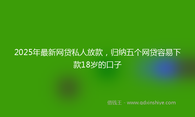 2025年最新网贷私人放款，归纳五个网贷容易下款18岁的口子