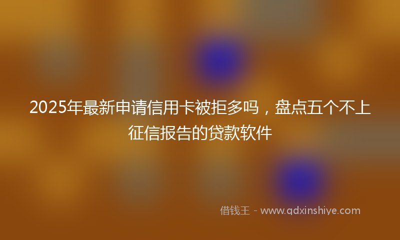 2025年最新申请信用卡被拒多吗，盘点五个不上征信报告的贷款软件
