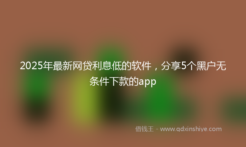 2025年最新网贷利息低的软件，分享5个黑户无条件下款的app