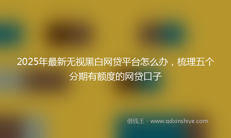 2025年最新无视黑白网贷平台怎么办，梳理五个分期有额度的网贷口子