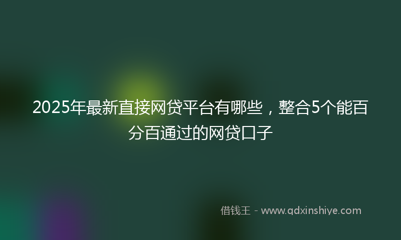 2025年最新直接网贷平台有哪些，整合5个能百分百通过的网贷口子
