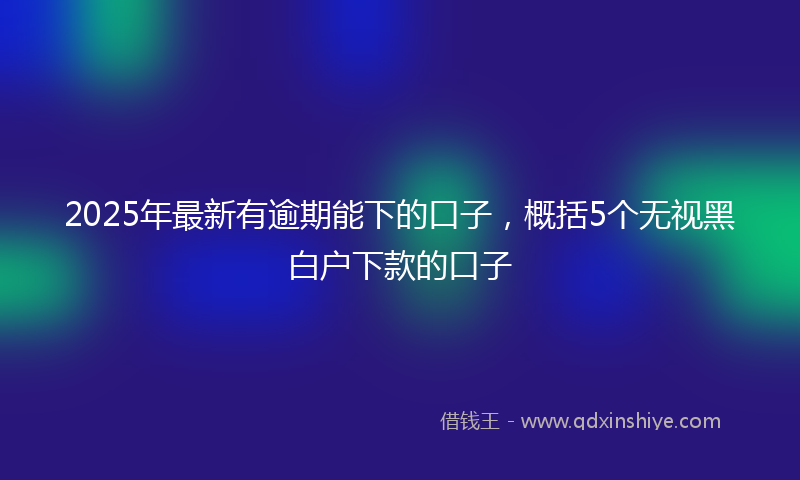 2025年最新有逾期能下的口子，概括5个无视黑白户下款的口子