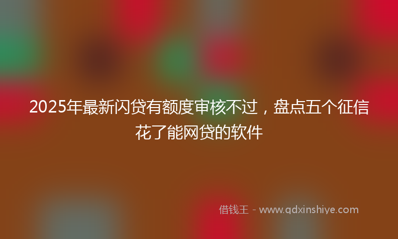 2025年最新闪贷有额度审核不过，盘点五个征信花了能网贷的软件