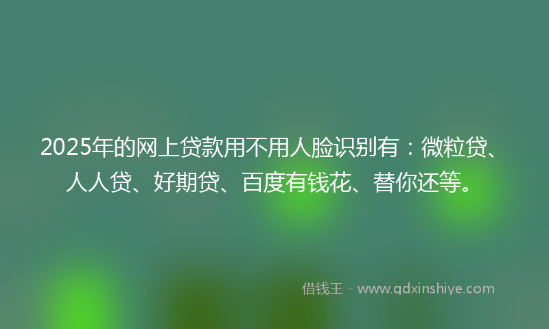 2025年的网上贷款用不用人脸识别有：微粒贷、人人贷、好期贷、百度有钱花、替你还等。