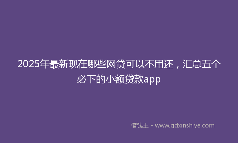 2025年最新现在哪些网贷可以不用还，汇总五个必下的小额贷款app