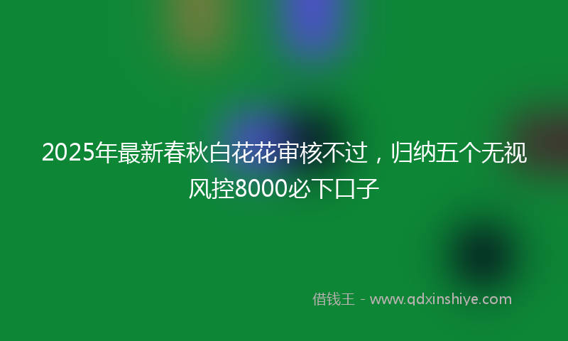 2025年最新春秋白花花审核不过，归纳五个无视风控8000必下口子