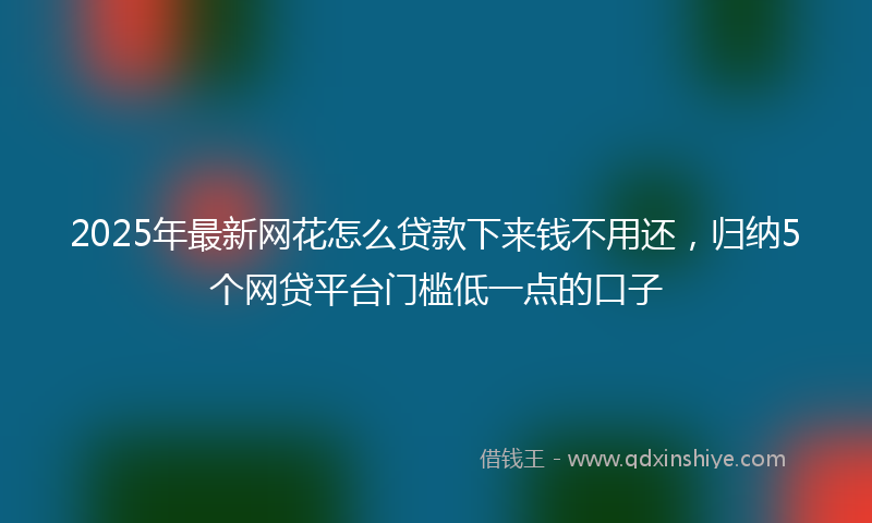 2025年最新网花怎么贷款下来钱不用还，归纳5个网贷平台门槛低一点的口子