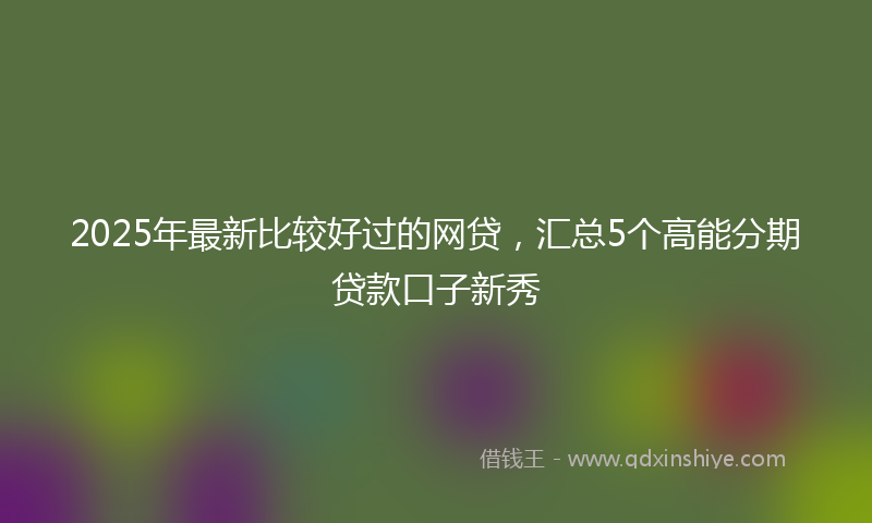 2025年最新比较好过的网贷，汇总5个高能分期贷款口子新秀