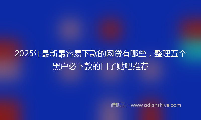 2025年最新最容易下款的网贷有哪些，整理五个黑户必下款的口子贴吧推荐
