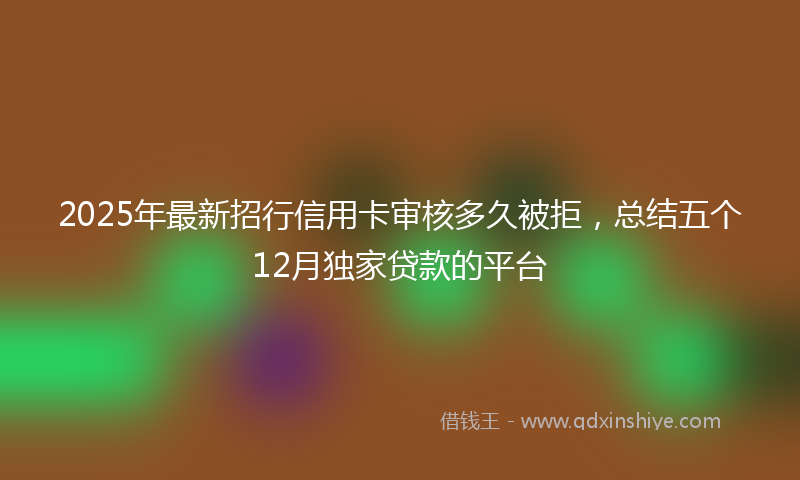 2025年最新招行信用卡审核多久被拒，总结五个12月独家贷款的平台