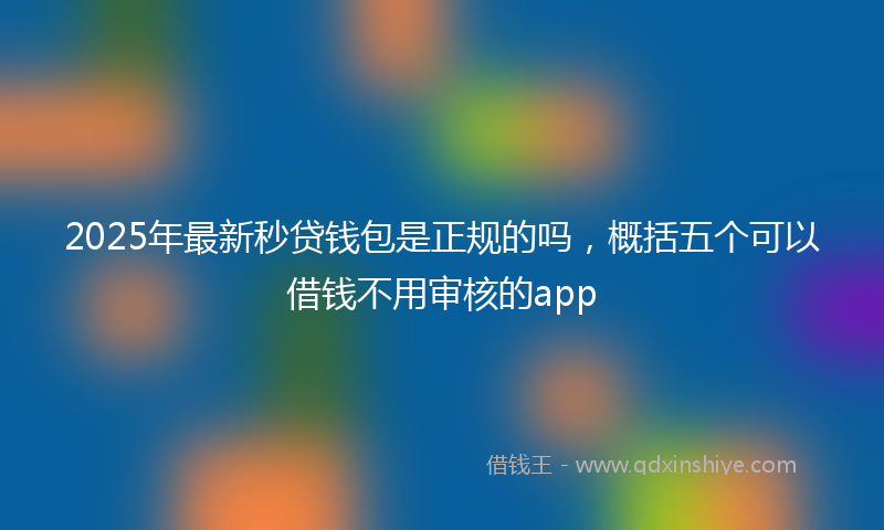 2025年最新秒贷钱包是正规的吗，概括五个可以借钱不用审核的app