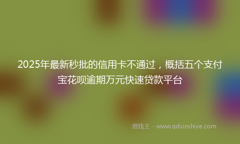 2025年最新秒批的信用卡不通过，概括五个支付宝花呗逾期万元快速贷款平台