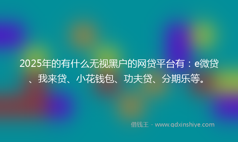 2025年的有什么无视黑户的网贷平台有：e微贷、我来贷、小花钱包、功夫贷、分期乐等。