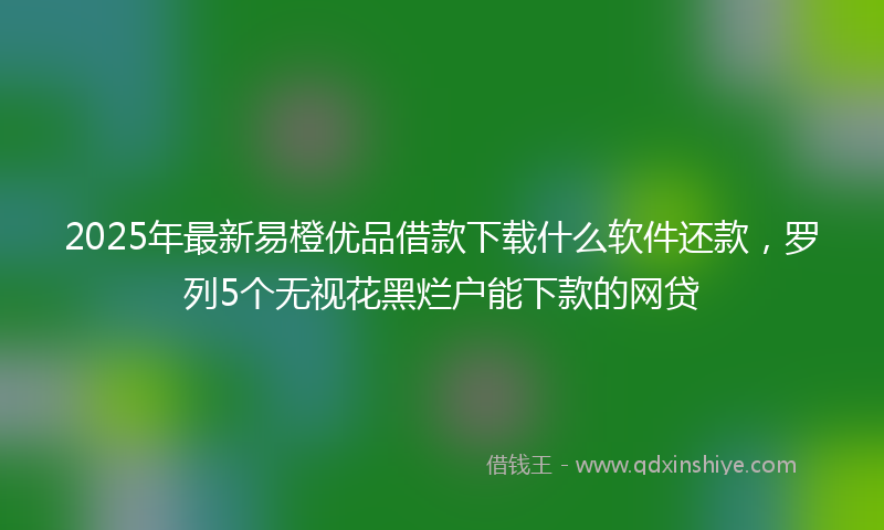 2025年最新易橙优品借款下载什么软件还款，罗列5个无视花黑烂户能下款的网贷