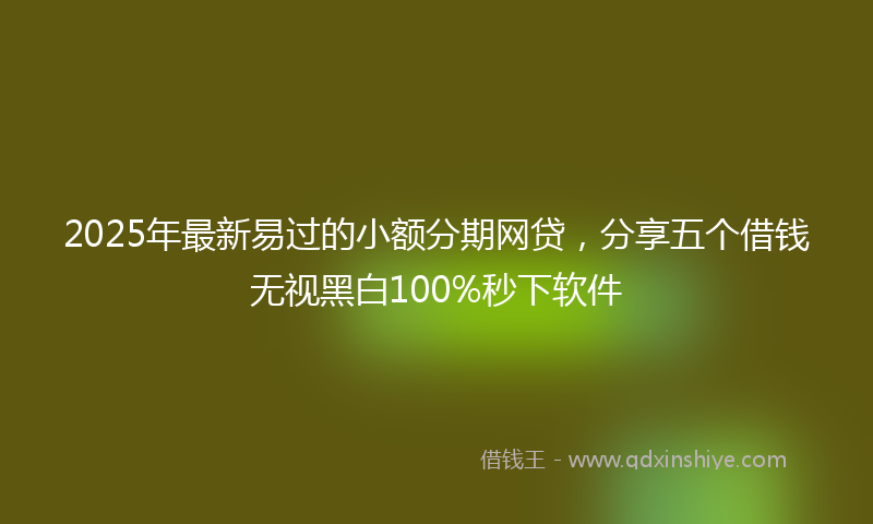 2025年最新易过的小额分期网贷，分享五个借钱无视黑白100%秒下软件