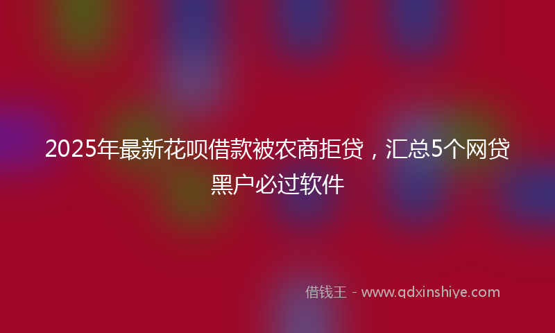 2025年最新花呗借款被农商拒贷，汇总5个网贷黑户必过软件
