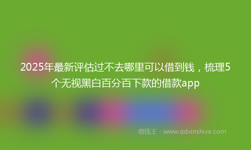 2025年最新评估过不去哪里可以借到钱，梳理5个无视黑白百分百下款的借款app