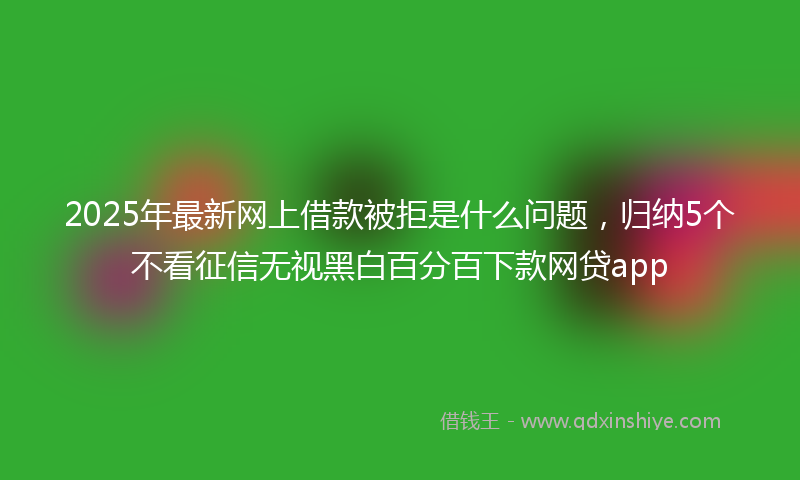 2025年最新网上借款被拒是什么问题，归纳5个不看征信无视黑白百分百下款网贷app