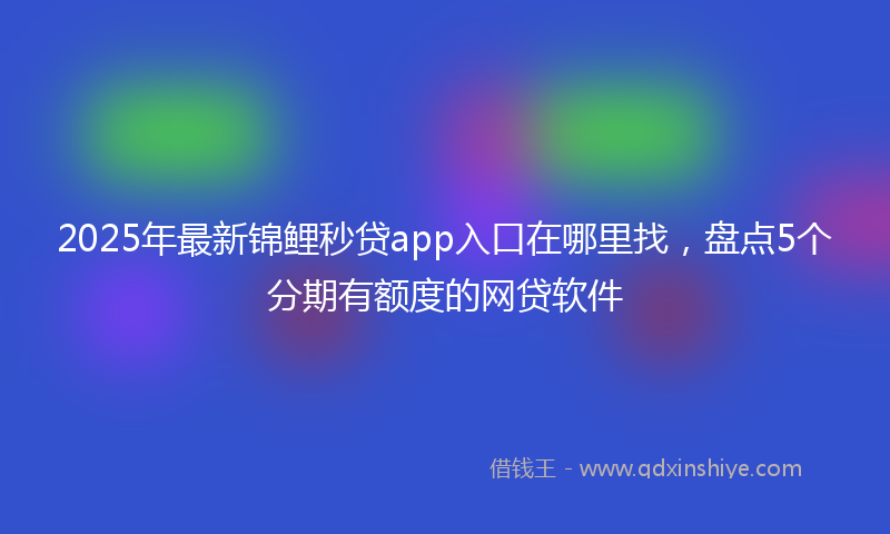 2025年最新锦鲤秒贷app入口在哪里找，盘点5个分期有额度的网贷软件