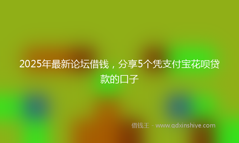 2025年最新论坛借钱，分享5个凭支付宝花呗贷款的口子